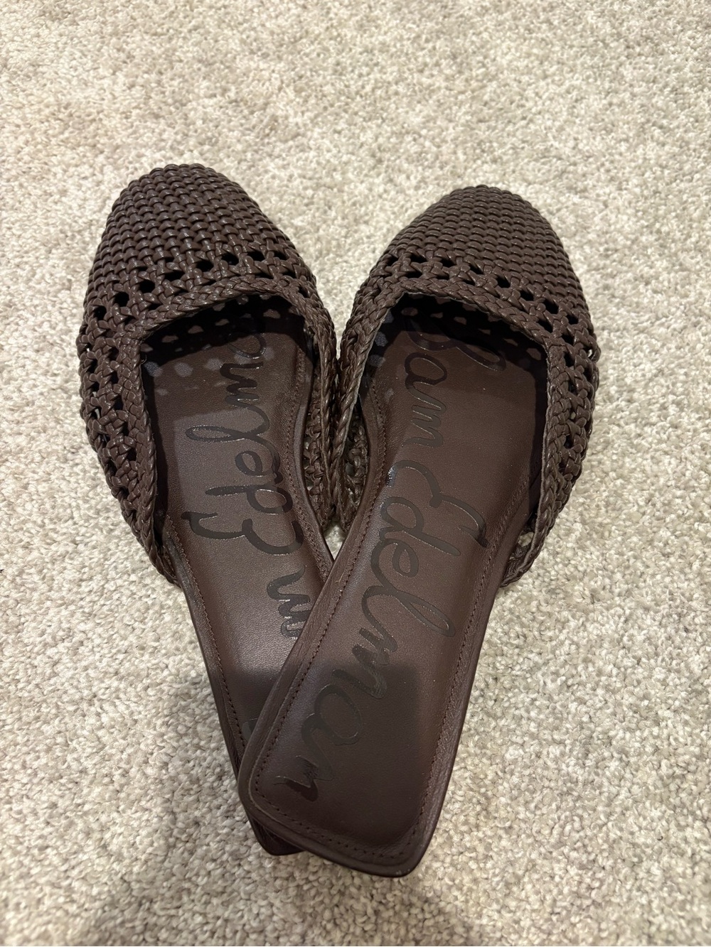 NWT Sam Edelman Brown Woven Slip-On Flats